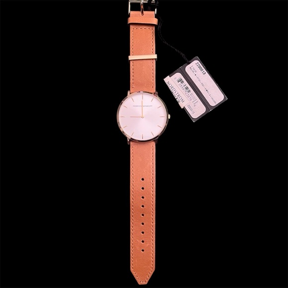 NWT Rebecca Minkoff Watch Tan Leather Satinless Steel Water Resistant Classic - Picture 4 of 9
